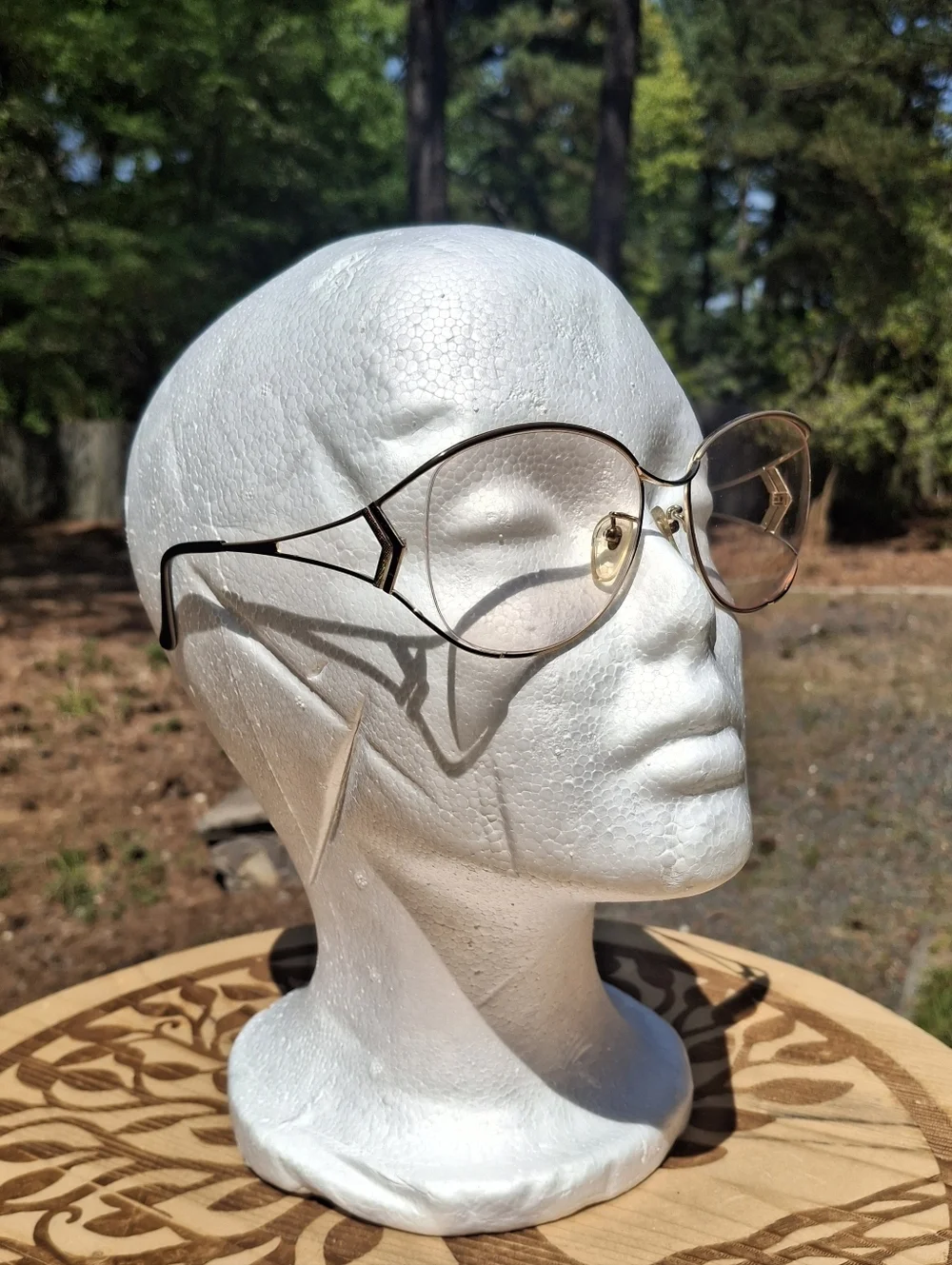 Brand New 90's Vintage Dead Stock Tura 406 Gold Tone & Taupe Eyeglasses